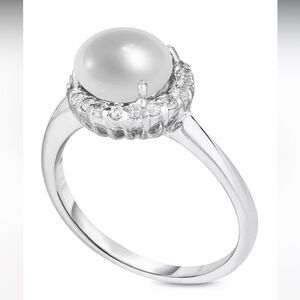 Macy's
Birthstone Round CZ Halo Solitaire Ring in Silver Plate Pearl
